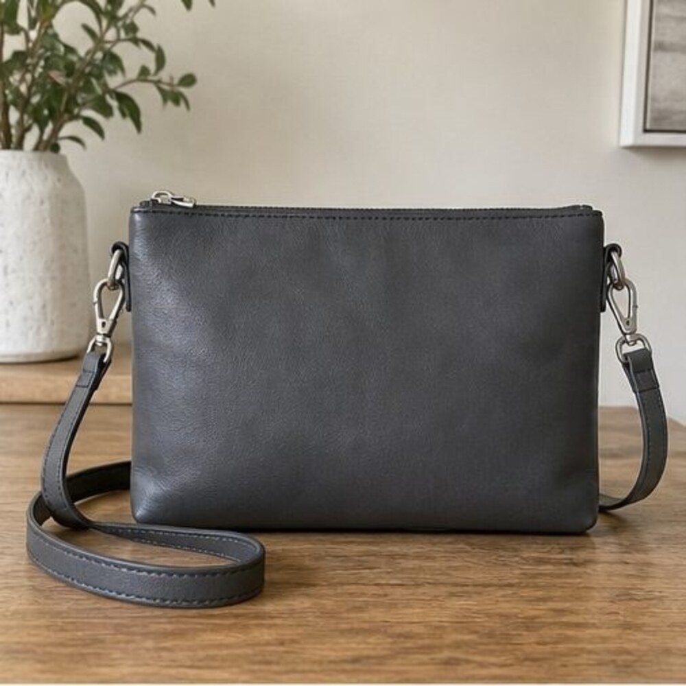 Charcoal Zip Crossbody Bag